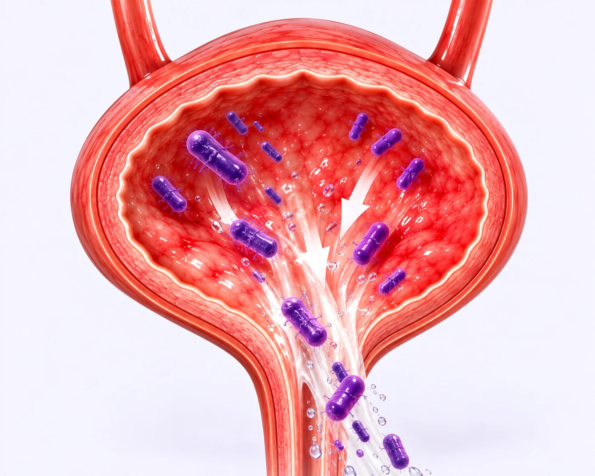Bacteria being flushed out of the cat bladder